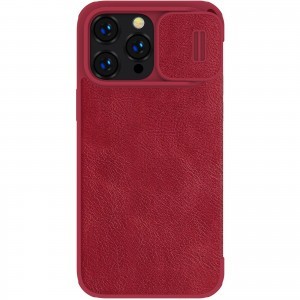 iPhone 14 Pro Nillkin Qin Pro bőr fliptok piros