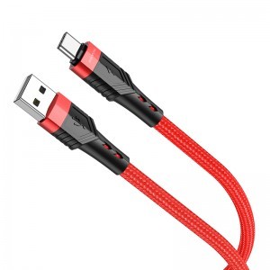 Borofone BU35 Influence USB - Type C kábel 3A 1.2m piros