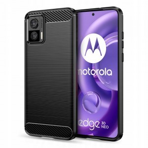 Motorola Edge 30 Neo Tech-Protect carbon mintájú TPU tok fekete