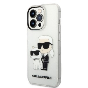 iPhone 14 Pro Karl Lagerfeld KLHCP14LHNKCTGT IML Glitter Karl and Choupette NFT tok átlátszó