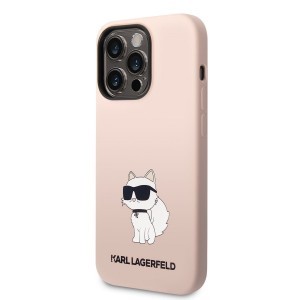 iPhone 14 Pro Max Karl Lagerfeld KLHCP14XSNCHBCP Liquid Silicone Choupette NFT tok rózsaszín