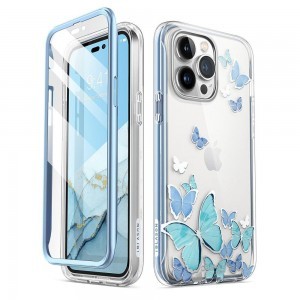 iPhone 14 Pro Max Supcase Cosmo tok kék pillangós