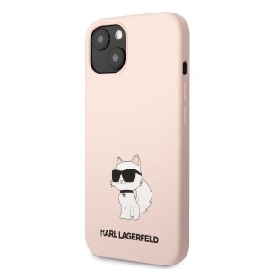 iPhone 13 Karl Lagerfeld KLHCP13MSNCHBCP Liquid Silicone Choupette NFT tok rózsaszín