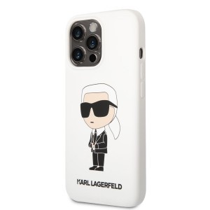 iPhone 13 Pro Karl Lagerfeld KLHCP13LSNIKBCH Liquid Silicone Ikonik NFT tok fehér