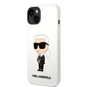 iPhone 14 Karl Lagerfeld KLHCP14SSNIKBCH Liquid Silicone Ikonik NFT tok fehér