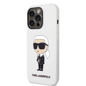 iPhone 14 Pro Karl Lagerfeld KLHCP14LSNIKBCH Liquid Silicone Choupette NFT tok fehér