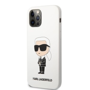 iPhone 12/12 Pro Karl Lagerfeld KLHCP12MSNIKBCH Liquid Silicone Ikonik NFT tok fehér
