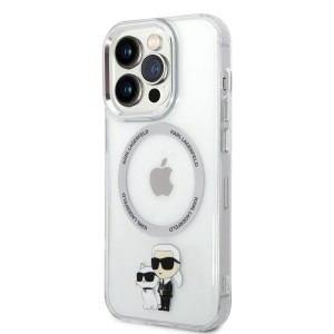 iPhone 14 Pro Max Karl Lagerfeld IML Karl és Choupette NFT MagSafe kompatibilis tok átlátszó (KLHMP14XHNKCIT)