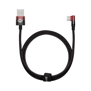 Baseus MVP 2 90 fokban döntött USB - USB Type-C kábel 1m 100W fekete-piros