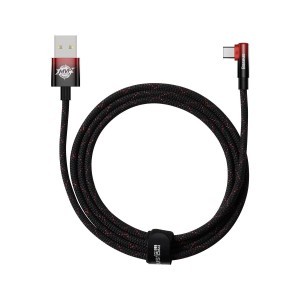 Baseus MVP 2 90 fokban döntött USB - USB Type-C kábel 2m 100W fekete-piros