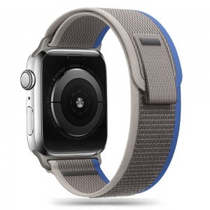Apple Watch 4/5/6/7/8/SE/Ultra (42/44/45/49mm) Tech-Protect Nylon szíj szürke/kék