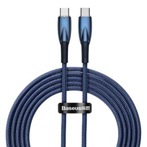 Baseus Glimmer kábel gyorstöltéssel USB-C 480Mb/s PD 100W 2m kék