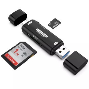 ROCKETEK multifunkciós USB-A, USB Type-C OTG kártyaolvasó SD/microSD (HX519)