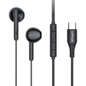 Vipfan M18 vezetékes fülhallgató, USB-C (fekete)
