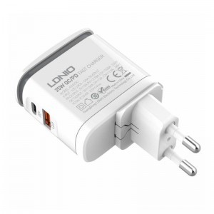 LDNIO A2423C USB + USB-C hálózati töltő adapter PD QC 3.0, 25W (fehér)