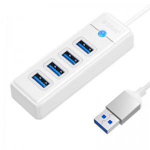 Orico USB HUB elosztó adapter - 4x USB 3.0, 5 Gbps, 0.15m (fehér)