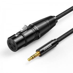 Ugreen AV182 XLR anya-3.5mm jack dugós kábel - 2 m (fekete)