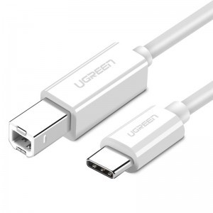 Ugreen US241 CB USB 2.0 kábel nyomtatóhoz, nyomtató kábel 1,5m (fehér)