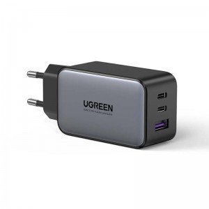 Ugreen CD244 hálózati töltő adapter, 1x USB-A QC4.0, 2x USB-C, 65W, PD3.0 (fekete)