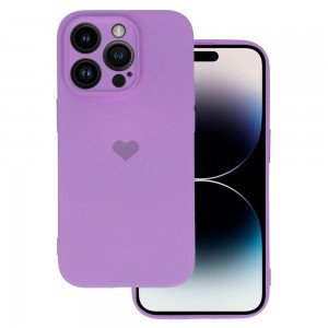 iPhone 14 Pro Vennus szilikon tok szív mintával lila