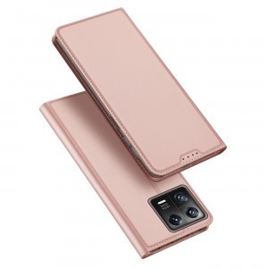 Xiaomi 13 Pro Dux Ducis Skin Pro Öko Bőr fliptok rózsaszín