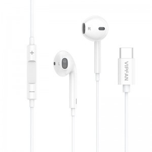 Vipfan M14 vezetékes fülhallgató, USB-C, 1.1 m (fehér)