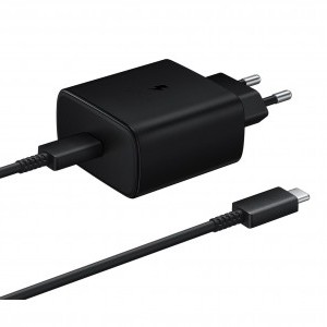 Samsung 45W hálózati töltő adapter EP-TA845EBE + EP-DW767JBE USB-C/USB-C kábel fekete
