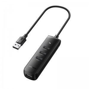 Ugreen CM416 4 az 1-ben USB HUB elosztó adapter, 0.25m (fekete)
