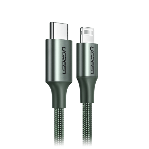 Ugreen MFI USB Type C - Lightning kábel Power Delivery 3A 480Mbps 1m Midnight Green (80564 US304)