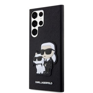 Samsung Galaxy S23 Ultra Karl Lagerfeld PU Saffiano Karl és Choupette NFT tok fekete (KLHCS23LSANKCPK)