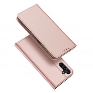 Samsung Galaxy A14 5G Dux Ducis Skin Pro Öko Bőr fliptok rózsaszín
