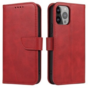 Samsung Galaxy A34 5G Elegant mágneses bőr fliptok piros