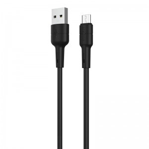 Borofone BX30 Silicone USB - micro USB kábel 2.4A 1m fekete