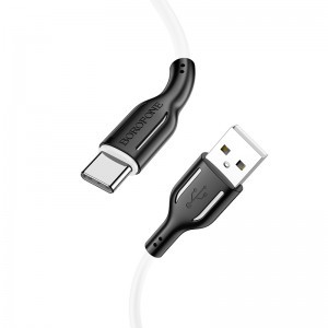 Borofone BX63 Charming USB - Type C 3A 1m fekete-fehér
