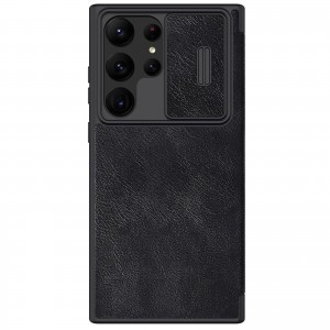 Samsung Galaxy S23 Ultra Nillkin Qin Pro bőr fliptok fekete